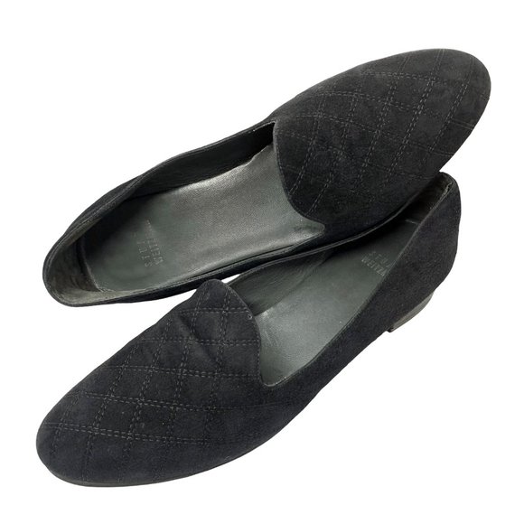 Stuart Weitzman QW00644 Black Quilted‎ Suede Smoking Flats - Picture 9 of 10